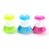 Kitchen pot washing brush, automatic hydraulic pot brush, press and add liquid brush, decontamination and cleaning brush, dishwashing brush with detergent added Specification image